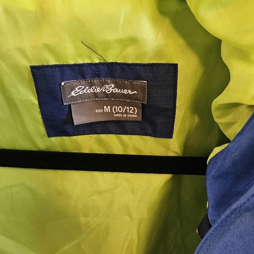 Eddie Bauer Lined Windbreaker Lightweight Jacket with Hood Kids (M 10/12)
